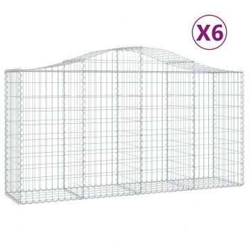 Coșuri gabion arcuite 6 buc, 200x50x100/120 cm, fier galvanizat - Img 2