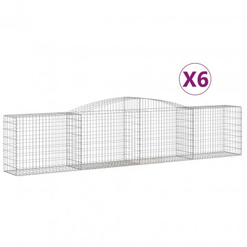 Coșuri gabion arcuite 6 buc, 400x50x80/100 cm, fier galvanizat - Img 2