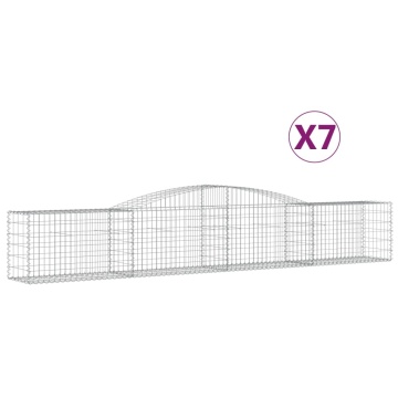 Coșuri gabion arcuite 7 buc, 400x50x60/80 cm, fier galvanizat - Img 2