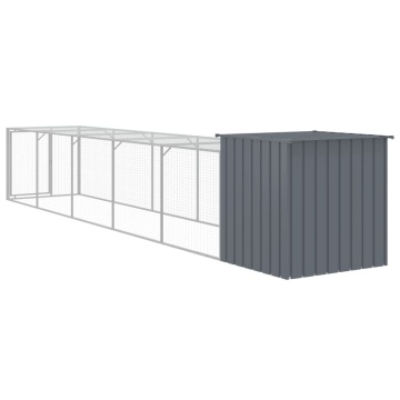 Coteț de pui cu incintă antracit 110x609x110 cm oțel galvanizat - Img 8