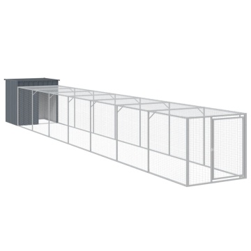 Coteț de pui cu incintă antracit 110x813x110 cm oțel galvanizat - Img 2