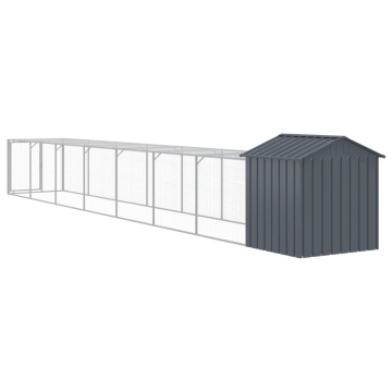 Coteț de pui cu incintă antracit 117x813x123 cm oțel galvanizat - Img 8