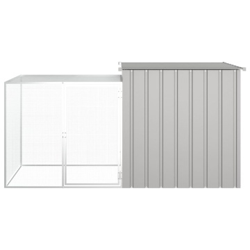 Coteț pentru păsări, gri, 200x91x100 cm, oțel galvanizat - Img 3