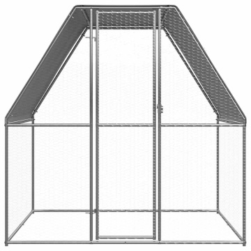 Coteț pentru pui, argintiu și gri, 2x2x2 m, oțel galvanizat - Img 3