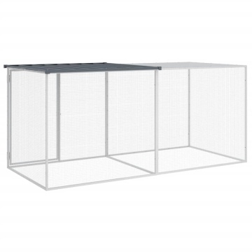Coteț pui cu acoperiș, antracit, 203x98x90 cm, oțel galvanizat - Img 8