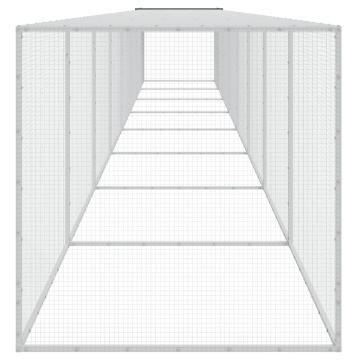 Coteț pui cu acoperiș, antracit, 803x98x90 cm, oțel galvanizat - Img 4