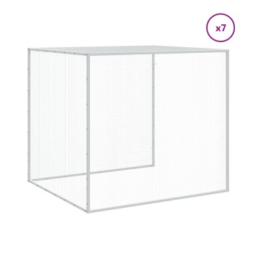 Coteț pui cu acoperiș gri deschis 803x98x90 cm oțel galvanizat - Img 6