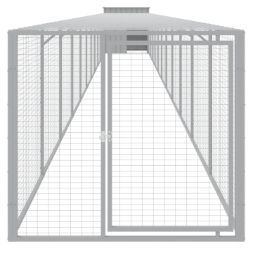 Coteț pui cu incintă gri deschis 110x1221x110cm oțel galvanizat - Img 3