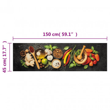 Covor de bucătărie lavabil Spices, 45x150 cm, catifea - Img 5