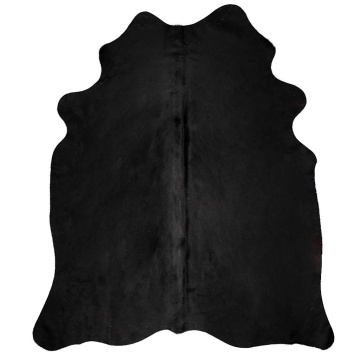 Covor din piele de vacă naturală, negru, 150 x 170 cm - Img 2