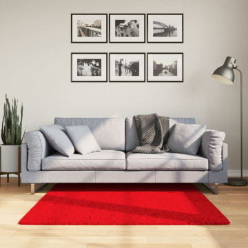Covor HUARTE, fir scurt, moale și lavabil, roșu, 120x120 cm - Img 1
