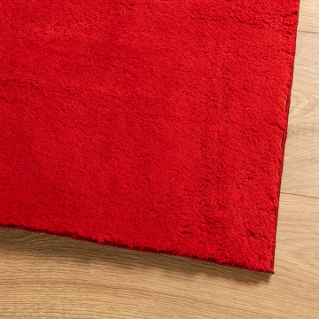 Covor HUARTE, fir scurt, moale și lavabil, roșu, 120x120 cm - Img 4