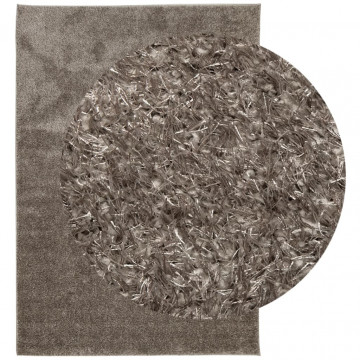 Covor ISTAN, cu fire înalte, aspect lucios, gri, 160x230 cm - Img 3
