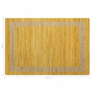 Covor manual, galben, 80 x 160 cm, iută - Img 5