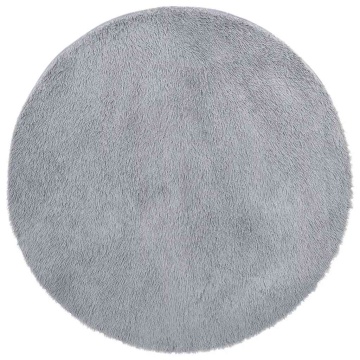 Covor shaggy cu pom înalt, NAVARRA, gri argintiu, 120x120 cm - Img 2