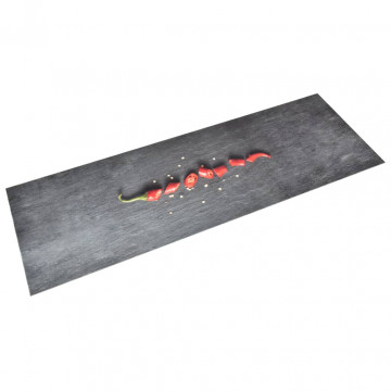 Covoraș de bucătărie lavabil, 60x180 cm, model ardei - Img 1