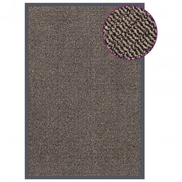 Covoraș de intrare cu smocuri, maro închis, 80x120 cm - Img 1