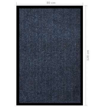 Covoraș de ușă, albastru, 80x120 cm, cu dungi - Img 5