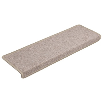 Covorașe de trepte de scară, 15 buc., gri taupe, 65x21x4 cm - Img 3