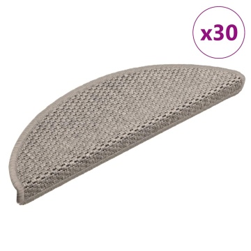Covorașe scări autoadezive 30 buc argintiu 56x17x3 aspect sisal - Img 1