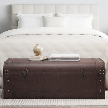 Cufăr de comori cu zăvoare maro închis 110x50x39,5 cm placaj - Img 1