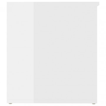 Cufăr depozitare, alb extralucios, 84x42x46 cm, lemn compozit - Img 6