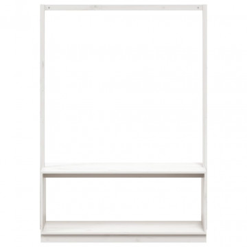 Cuier haine cu pantofar alb 113x40x157,5 cm lemn masiv de pin - Img 4