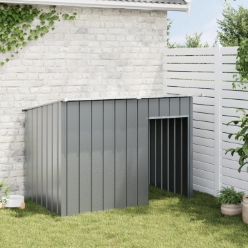Cușcă câine cu acoperiș antracit 153x91x110 cm oțel galvanizat - Img 3