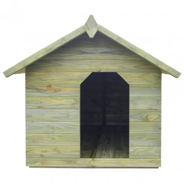Cușcă câine de grădină, acoperiș detașabil, lemn pin tratat - Img 2
