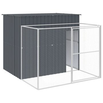 Cușcă de câine cu țarc antracit 214x253x181 cm oțel galvanizat - Img 2