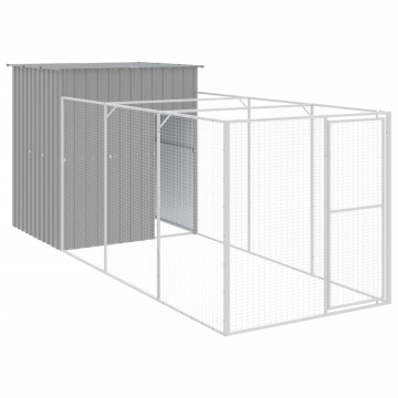 Cușcă de câine & țarc gri deschis 165x455x181cm oțel galvanizat - Img 2