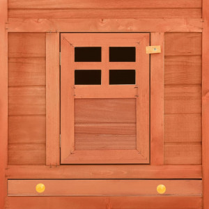 Cușcă de iepuri exterior, spațiu de joacă, maro, lemn de brad - Img 2