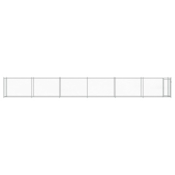 Cușcă pentru câini cu ușă, gri, 12x2x1,5 m, oțel galvanizat - Img 4