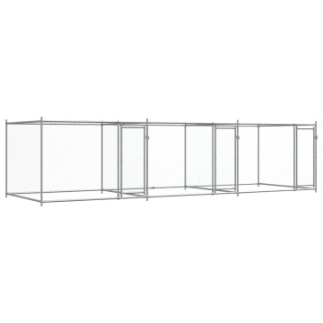 Cușcă pentru câini cu uși, gri, 6x2x1,5 m, oțel galvanizat - Img 2