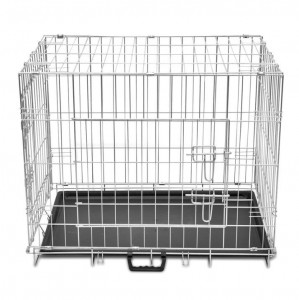Cușcă pentru câini pliabilă, metal, L - Img 2