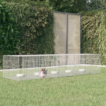 Cușcă pentru iepuri, 5 panouri, 217x79x54 cm, fier galvanizat - Img 1