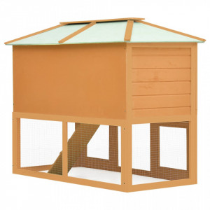 Cușcă pentru iepuri și alte animale, 2 niveluri, lemn - Img 9