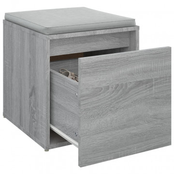 Cutie cu sertar, gri sonoma, 40,5x40x40 cm, lemn prelucrat - Img 8