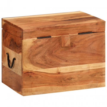 Cutie de depozitare, 39x28x31 cm, lemn masiv de acacia - Img 4