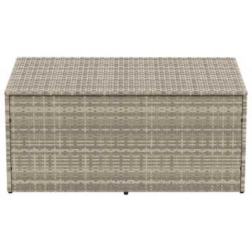 Cutie de depozitare grădină gri deschis 110x50x58 cm polirattan - Img 4