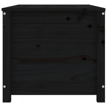 Cutie de depozitare, negru, 110x50x45,5 cm, lemn masiv de pin - Img 5