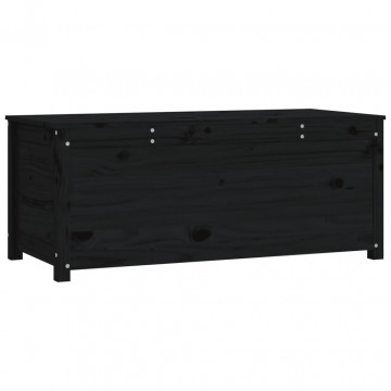 Cutie de depozitare, negru, 110x50x45,5 cm, lemn masiv de pin - Img 8