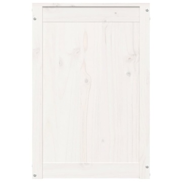 Cutie de rufe, alb, 44x44x66 cm, lemn masiv de pin - Img 5