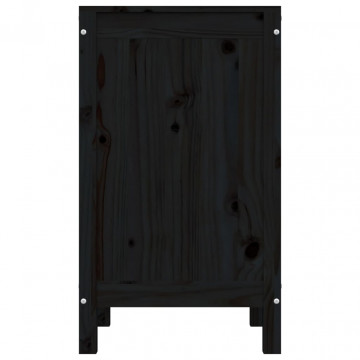 Cutie de rufe, negru, 44x44x76 cm, lemn masiv de pin - Img 5