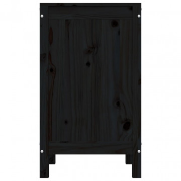 Cutie de rufe, negru, 44x44x76 cm, lemn masiv de pin - Img 5