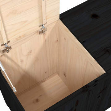 Cutie de rufe, negru, 88,5x44x66 cm, lemn masiv de pin - Img 7