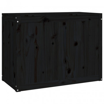 Cutie de rufe, negru, 88,5x44x66 cm, lemn masiv de pin - Img 8