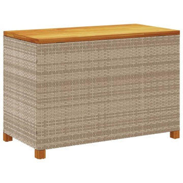 Cutie depozitare grădină bej 110x55x63 cm lemn acacia poliratan - Img 5