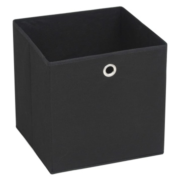 Cutii depozitare, 4 buc., negru, 28x28x28 cm, material nețesut - Img 3