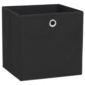 Cutii depozitare, 4 buc., negru, 28x28x28 cm, material nețesut - Img 1